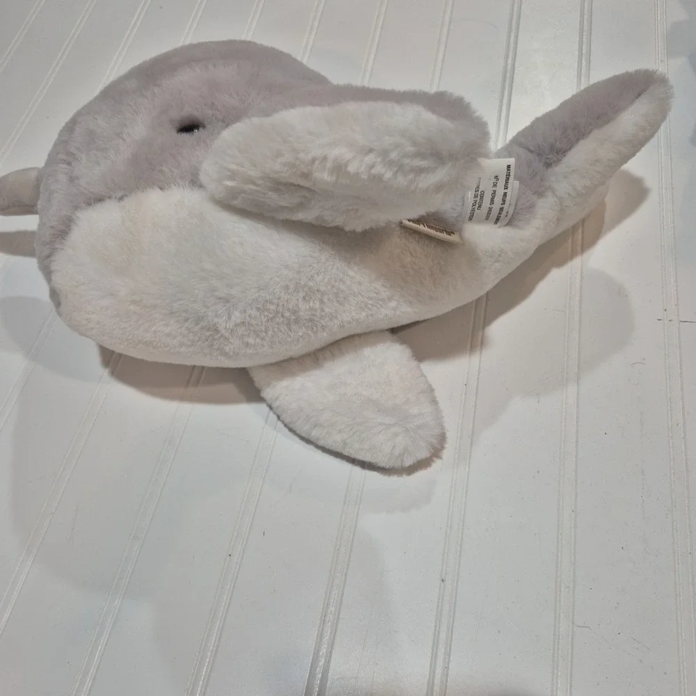 Pier 1 One Imports Narwhal Plush Niguel Soft Stuffed Animal Toy Grey 15